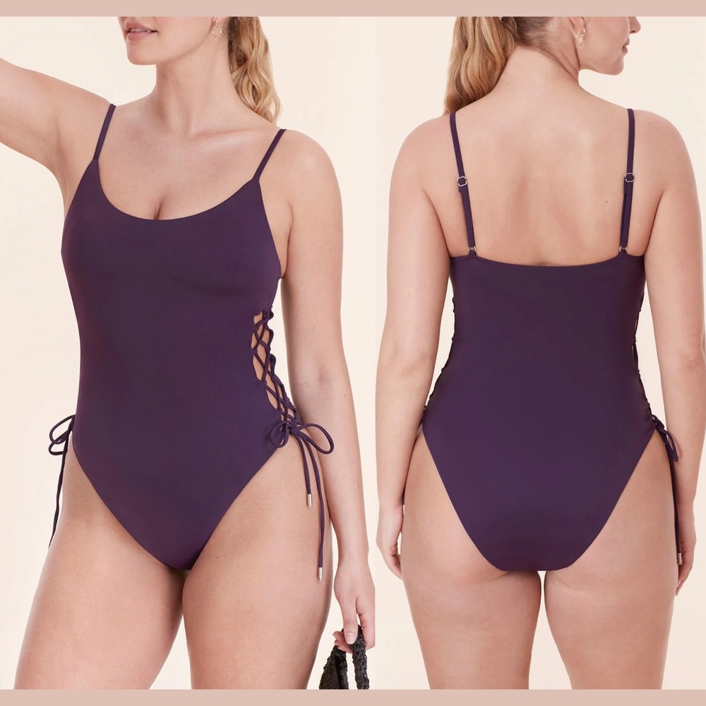 NEW $165 ANDIE SWIM [‎ Medium ] The Elba One Piece Swimsuit in Acai Purple U1275